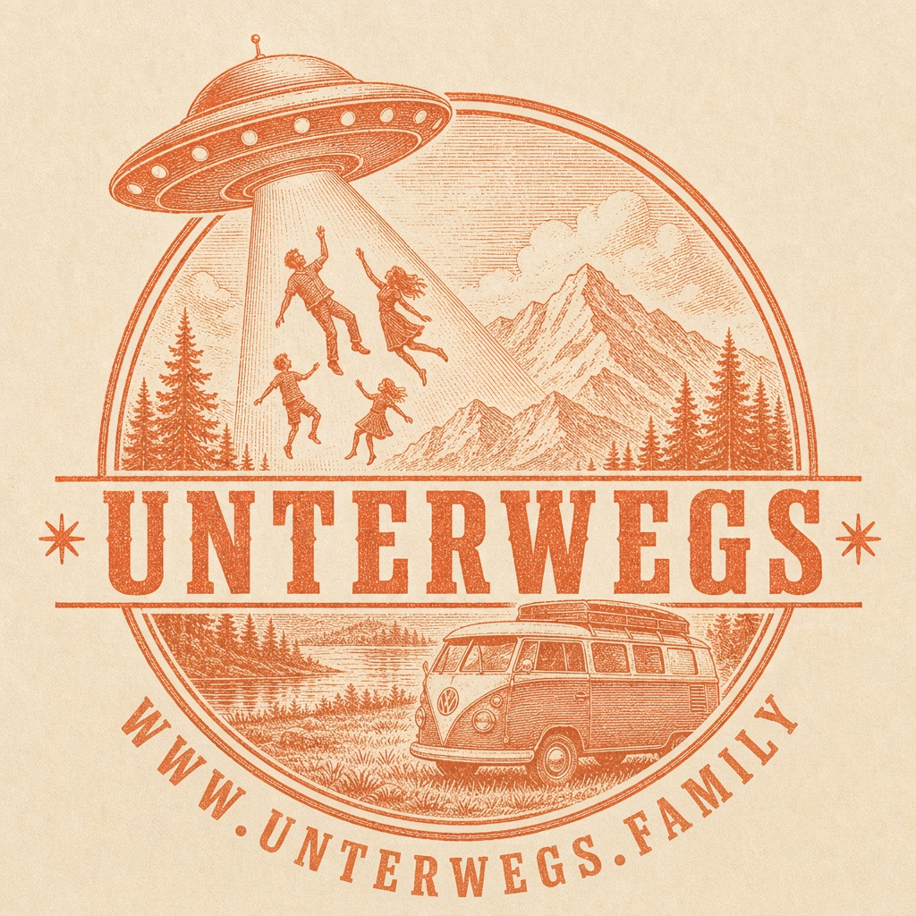 Unterwegs – Logo der Community reisender Familien